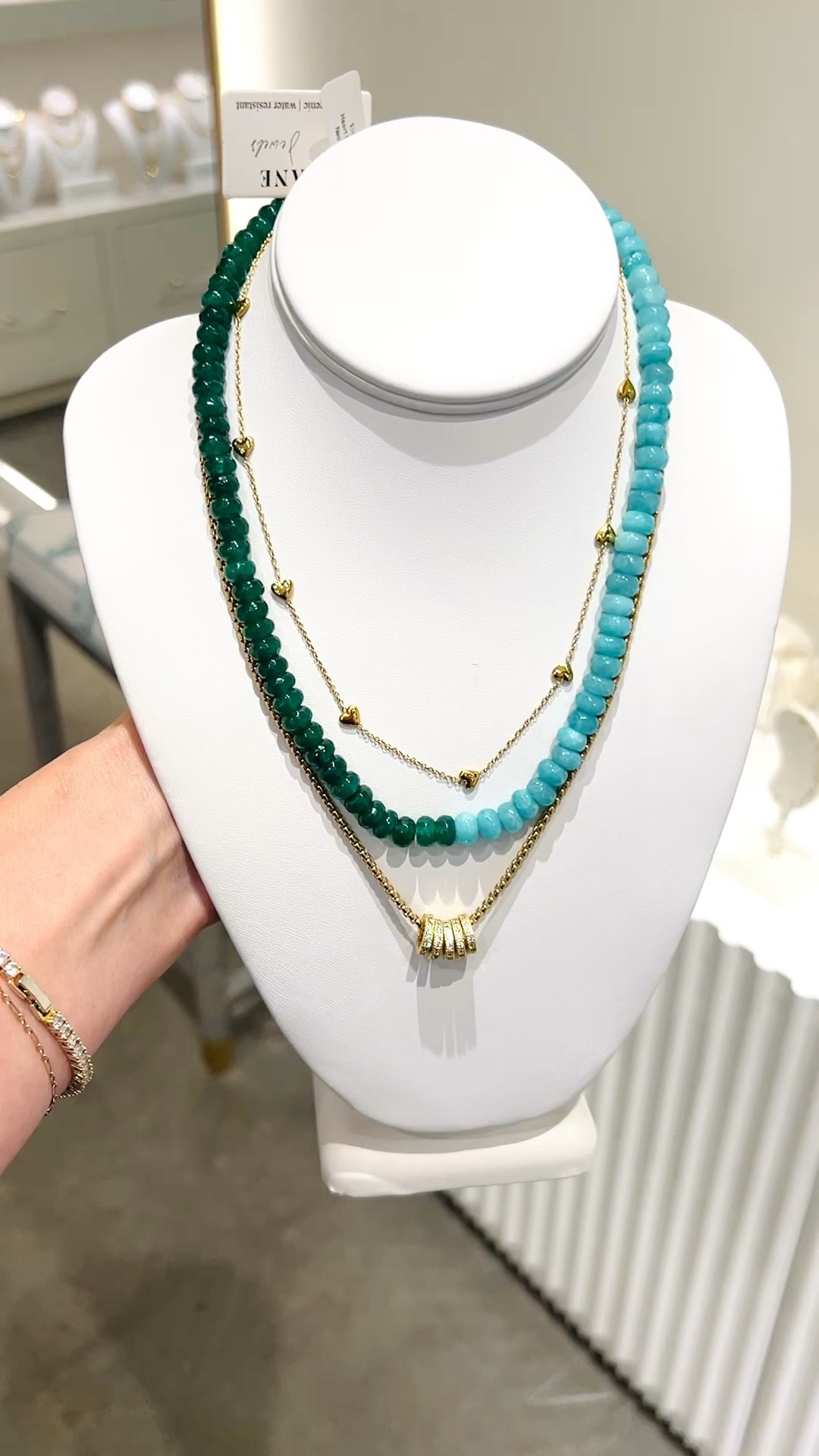 The Heard it from Hannah necklace stack!  