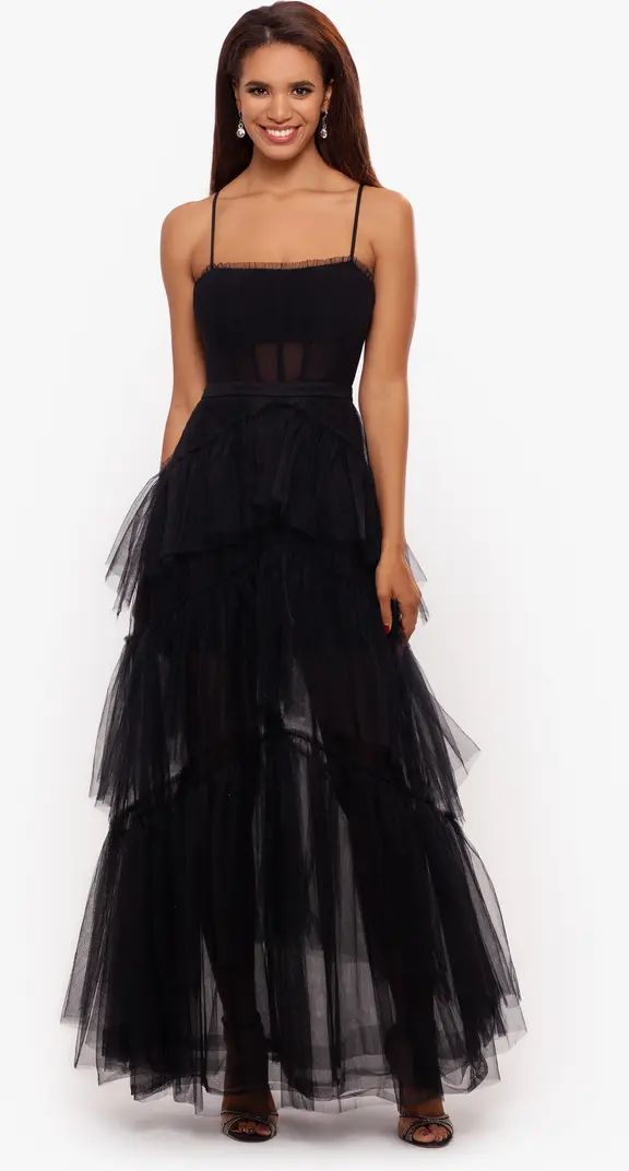 Tiered Tulle Ruffle Gown | Nordstrom