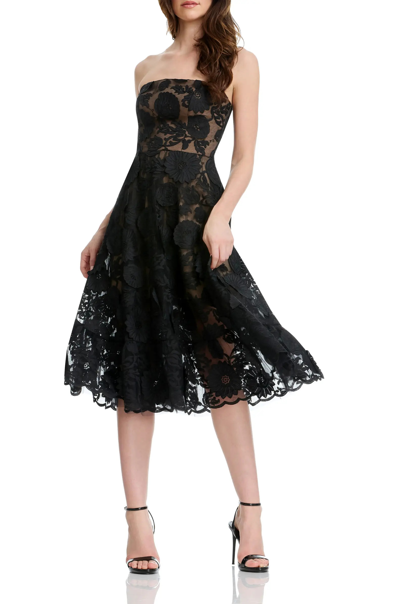Kailyn Strapless Floral Lace Cocktail Dress | Nordstrom