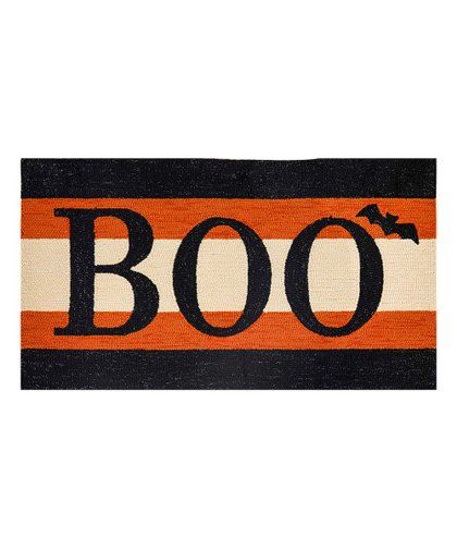 love this productBlack & Orange Indoor/Outdoor 'Boo' Doormat | Zulily