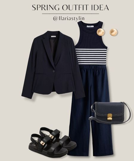 SPRING OUTFIT IDEA ✨️

fashion inspo, spring outfit, spring fashion, spring style, outfit idea, outfit inspo, casual chic outfit, casual chic ootd, navy blue blazer, fitted blazer, navy blue top, striped top, navy blue pants, wide leg pants, dress pants, dad sandals, black sandals, navy blue bag, shoulder bag, crossbody bag, h&m, mango, style inspo, women fashion

