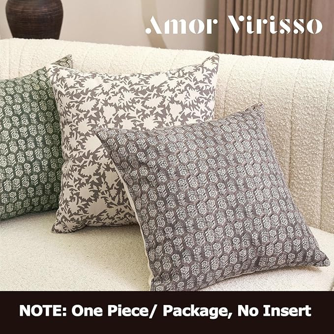 Amor Virisso 20x20 Pillow Covers Floral Pillow Covers Farmhouse Neutral Pillow Covers Decorative ... | Amazon (US)