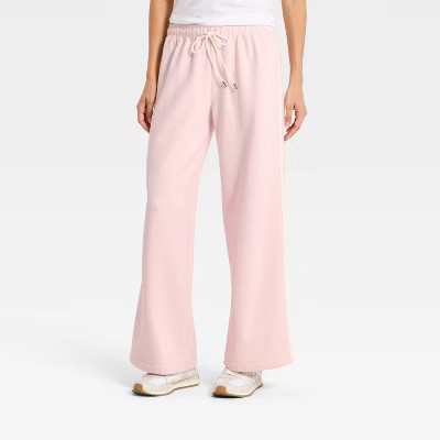 Women's Mid-Rise Straight Leg Track Sweatpants - Universal Thread™ Light Pink XL | Target