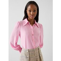 Sonya Pink Heart Buttons Silk Blouse Blush, Blush | L.K. Bennett (UK)