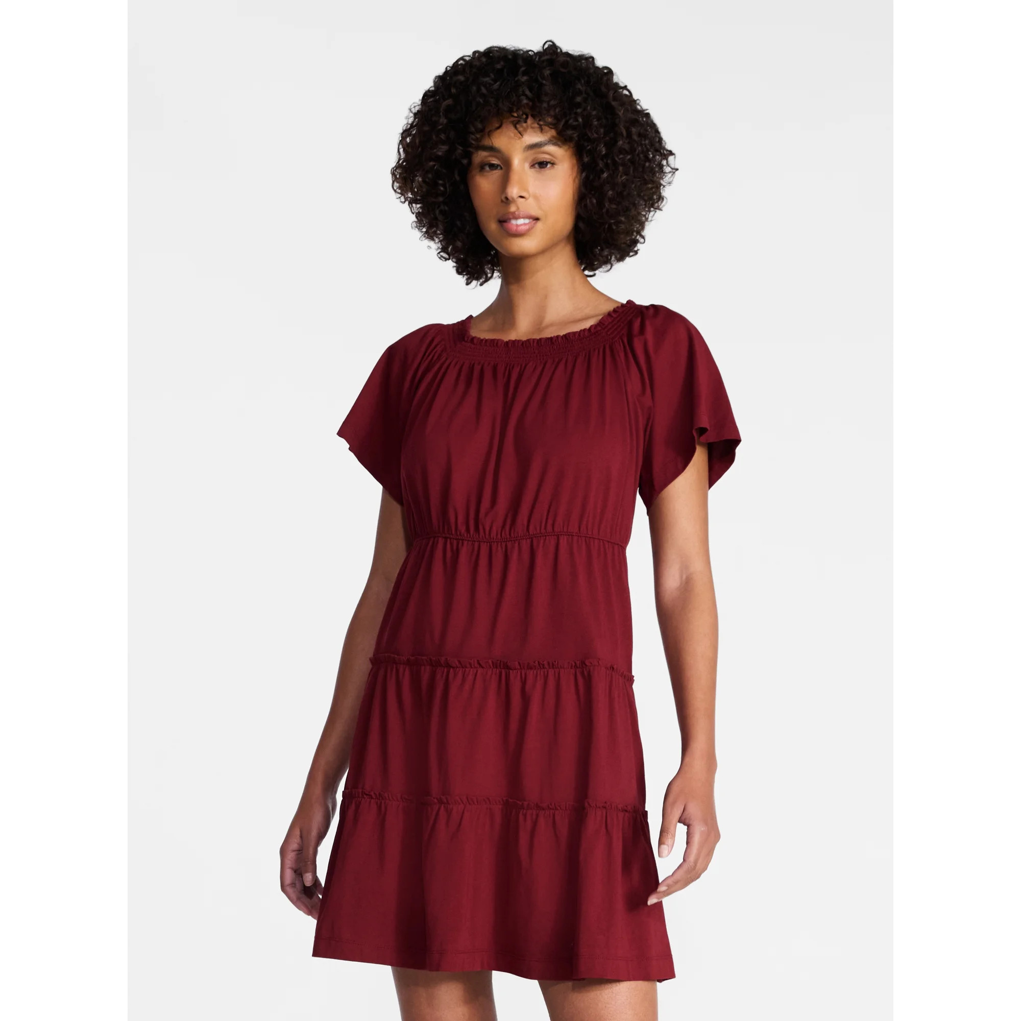 Time and Tru Women's Squared Neck Tiered, Sizes XS-XXXL | Walmart (US)