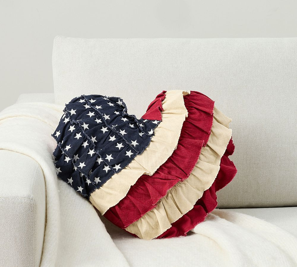 Heart Bunting Flag Shaped Pillow | Pottery Barn (US)