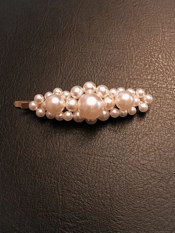 Florence Pearl hair clip pearl barrette clip slides vintage | Etsy | Etsy (UK)