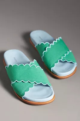 Maeve Scallop Banded Slide Sandals | Anthropologie (US)