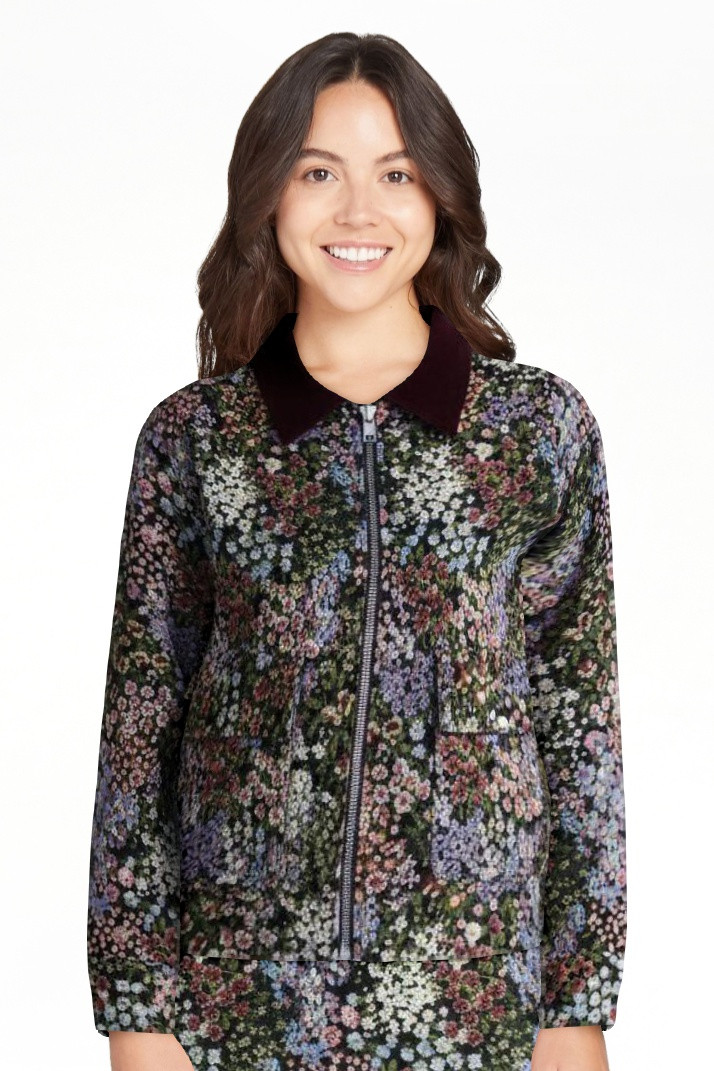 Free Assembly Women's and Women's Plus Cropped Jacquard Utility Jacket, Sizes XS-4X | Walmart (US)
