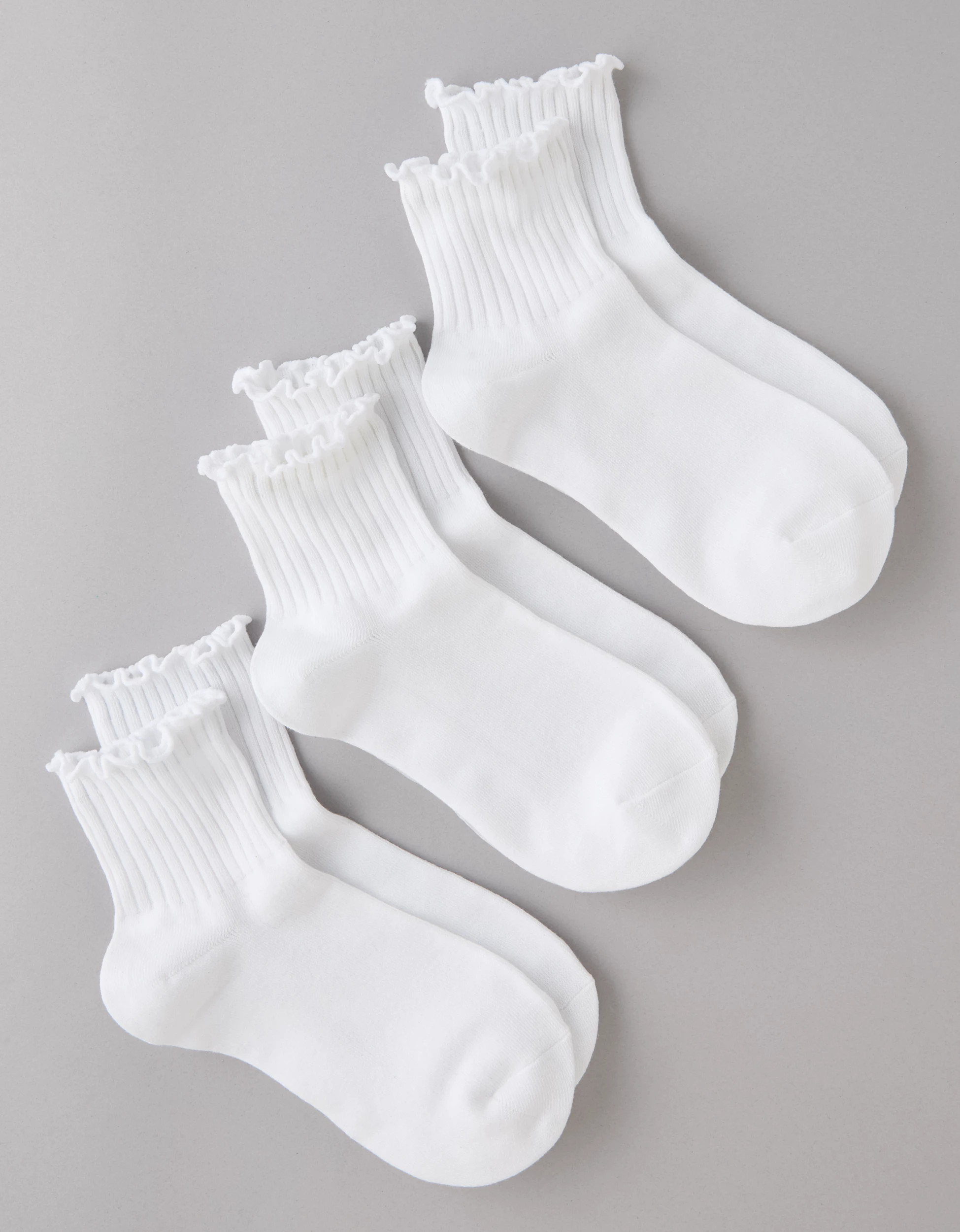 AE Ruffle Boyfriend Socks 3-Pack | American Eagle Outfitters (US & CA)