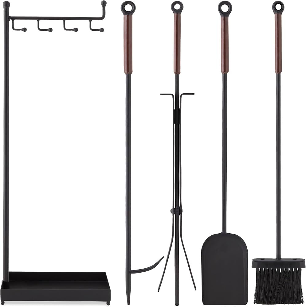 Best Choice Products 5-Piece Modern Contemporary Fireplace Tool Set for Indoor Fireplace Décor, ... | Amazon (US)