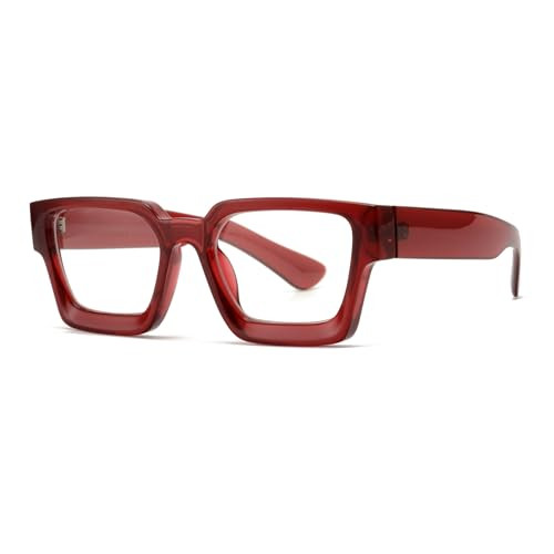 Ryan Simkhai Eyeshop RYLAN | Deep Cherry | Blue Light Blocking (Transparent Red, 2.5, Diopters) | Amazon (US)