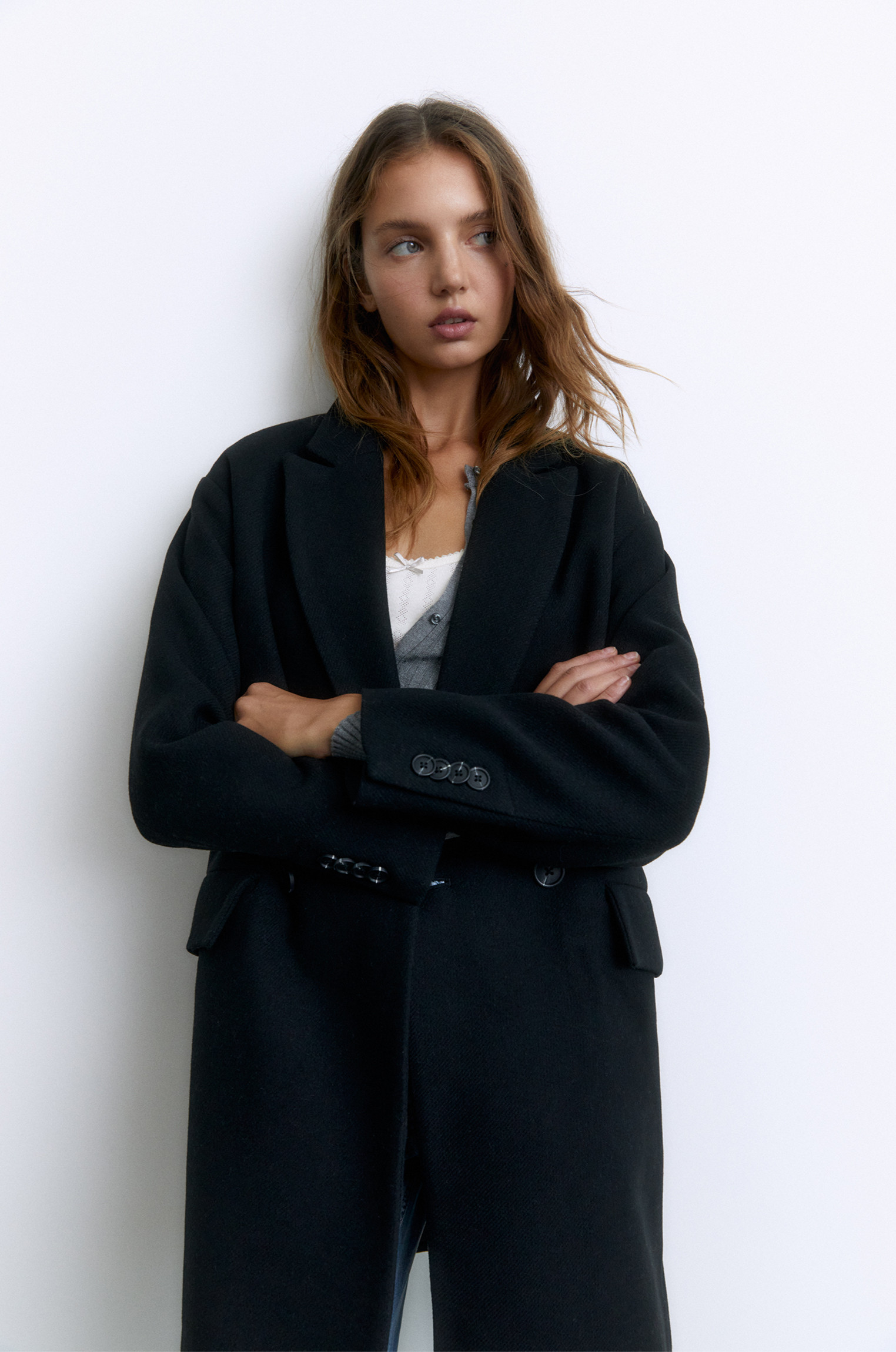 Oversize cloth coat | PULL and BEAR UK