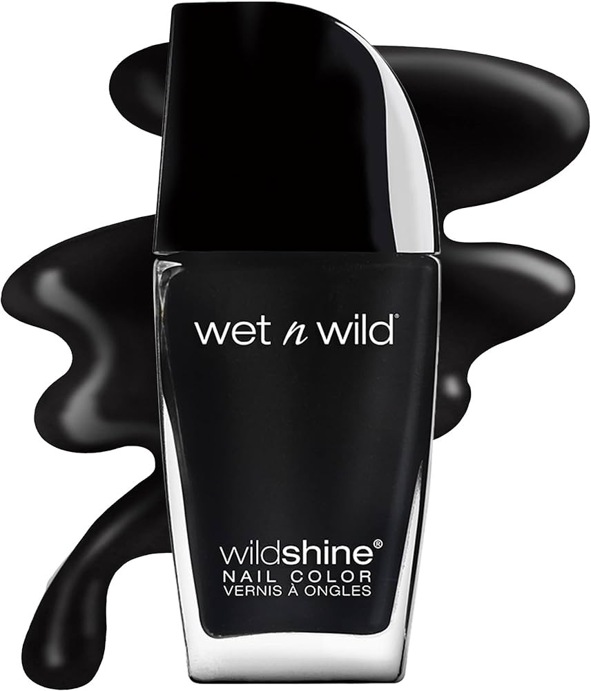 wet n wild Wild Shine Nail Polish, Black Crème, Nail Color | Amazon (US)