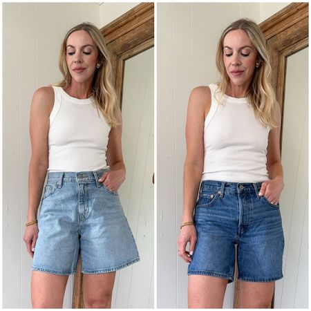 Levi’s denim shorts under $70 (wearing 25 in each pair) Perfect length for momming around or when you want more coverage 

#LTKFindsUnder100 #LTKOver40