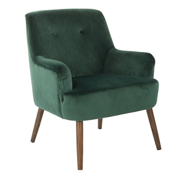 Carson Carrington Balestrand Mid-century Tufted Velvet Arm Chair - Emerald Green | Bed Bath & Beyond