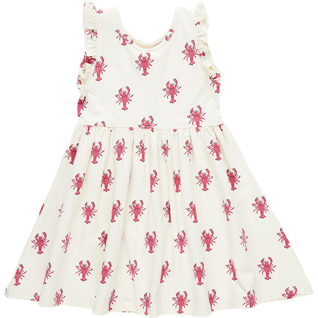 Pink Chicken | Girls Organic Kelsey Dress, Lobsters | Organic Cotton (Prints, Size 8Y) | Maisonette | Maisonette