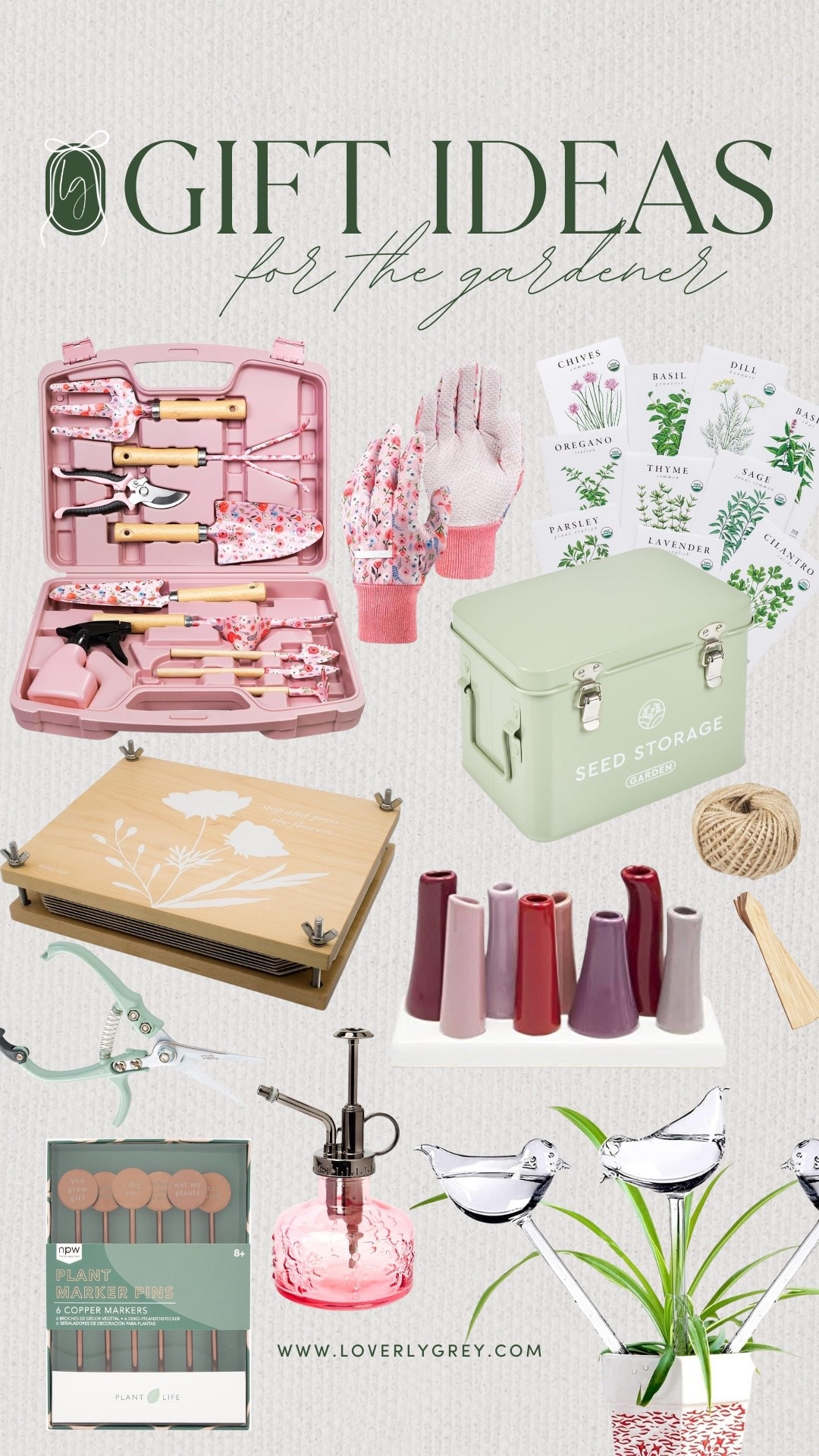 Gift ideas for the gardener in your life! A new set of gardening tools, lots of seeds, and a storage container for all of the above. Plus, a place to press their plants, label them, and plant watering orbs to keep everything hydrated! 

#LTKHoliday #LTKGiftGuide #LTKFindsUnder100