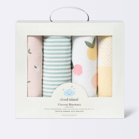 Flannel Baby Blankets Citrus - Cloud Island™ 4pk | Target
