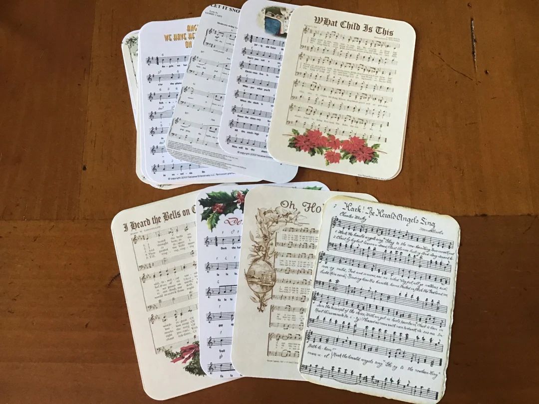 Christmas Sheet Music Planner Cards Tags - Etsy | Etsy (US)