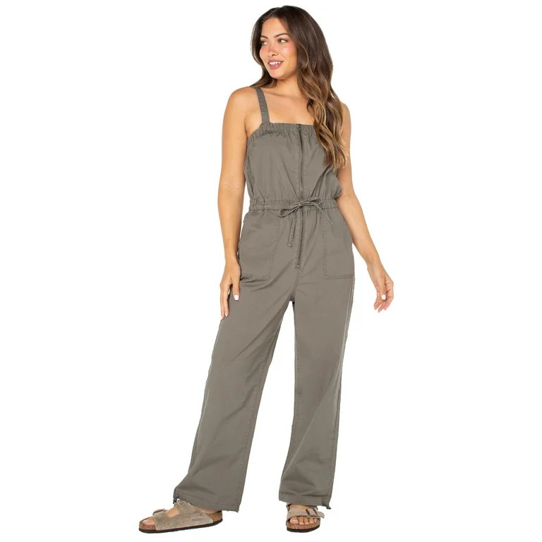 Celebrity Pink Juniors High Rise Zip Front Self Tie Jumpsuit - Walmart.com | Walmart (US)