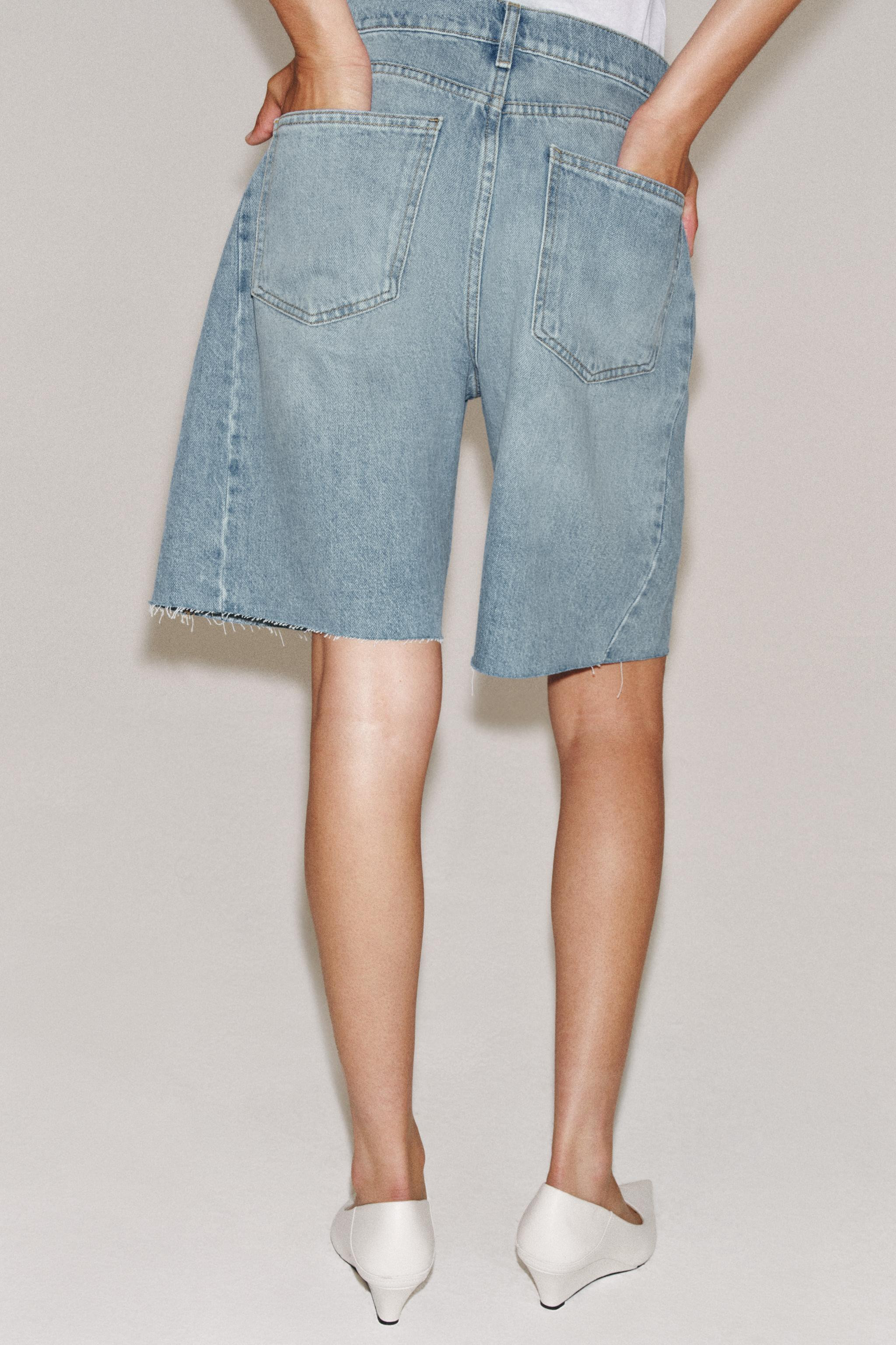 BERMUDA EN JEAN RELAXED TAILLE NORMALE ZW COLLECTION | Zara FR