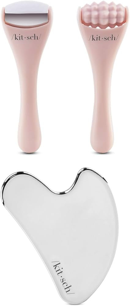 Kitsch Mini Ice Roller & Mini Face Roller Set & Stainless Steel Gua Sha with Discount | Amazon (US)