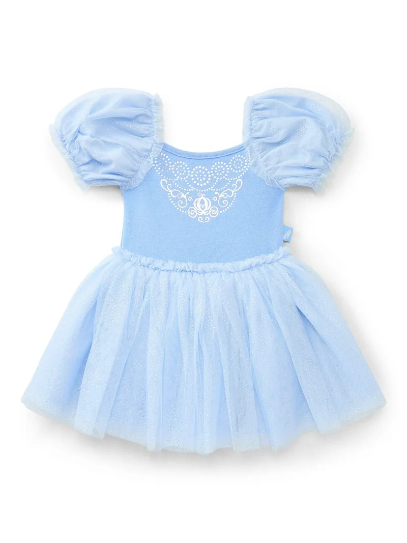 Disney Princess Toddler Girls Cinderella Cosplay Tutu Dress with Puff Sleeves, Sizes 12M-5T | Walmart (US)