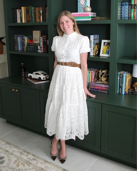 Classic white fall outfit. Preppy lace dress with plaid shoes  

#LTKSeasonal