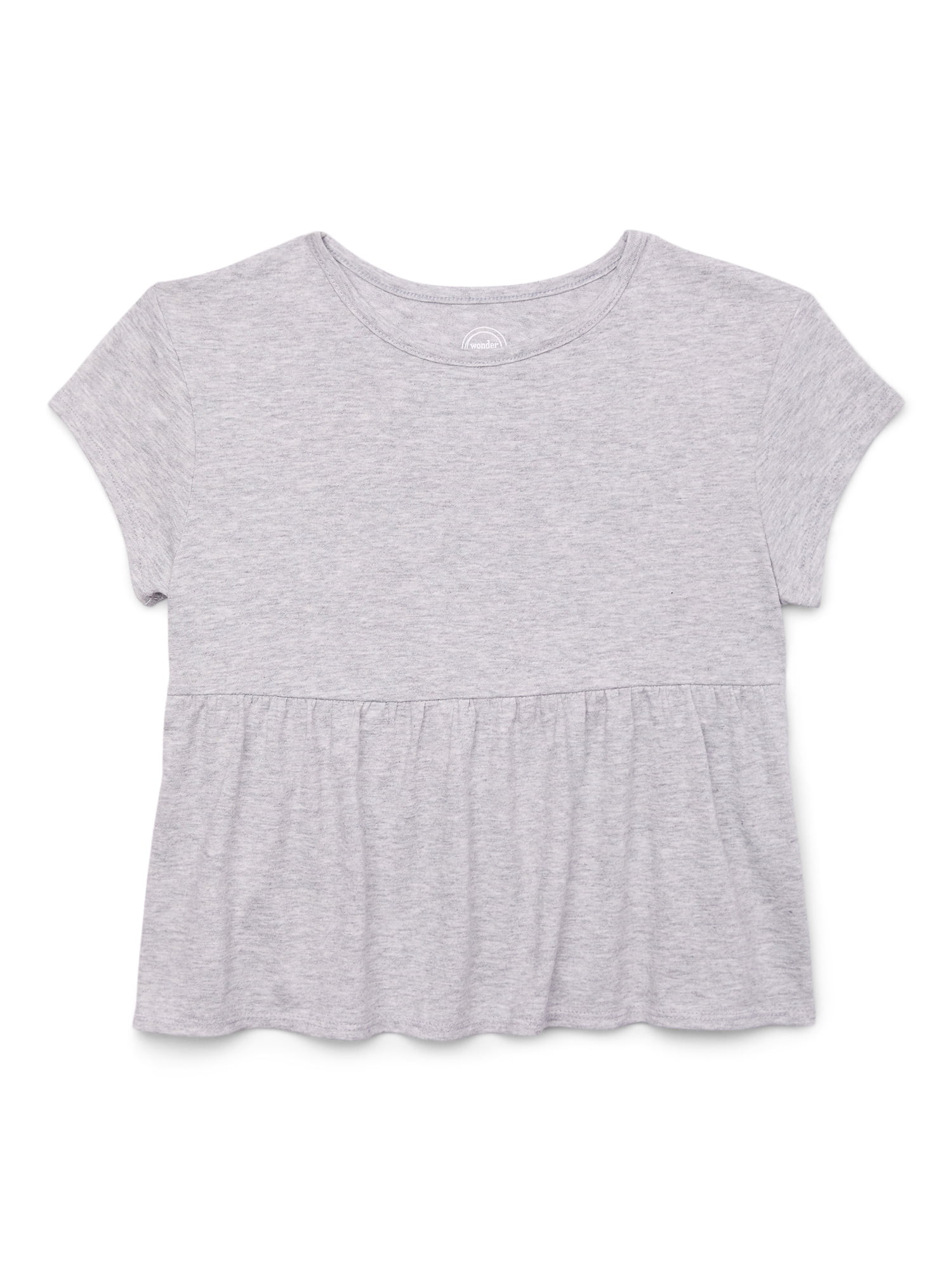 Wonder Nation Girls Short Sleeve Peplum Top, Sizes 4-18 & Plus | Walmart (US)