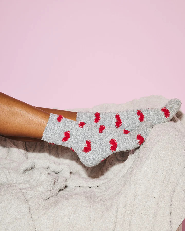 Red Hearts Bia Fuzzy Socks | Splendid