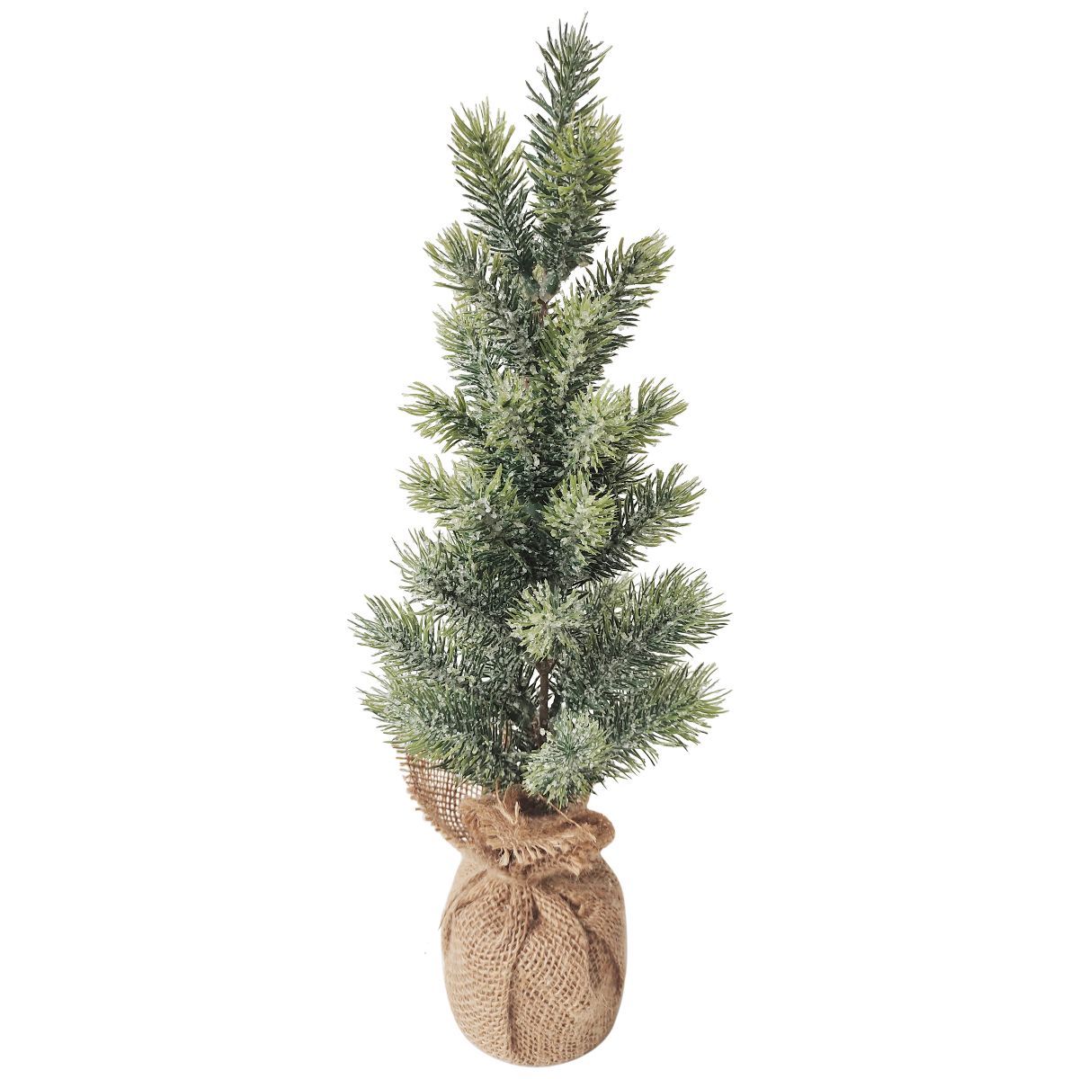 Northlight 17.5" Icy Frosted Pine Tree in Burlap Base Christmas Decoration | Target