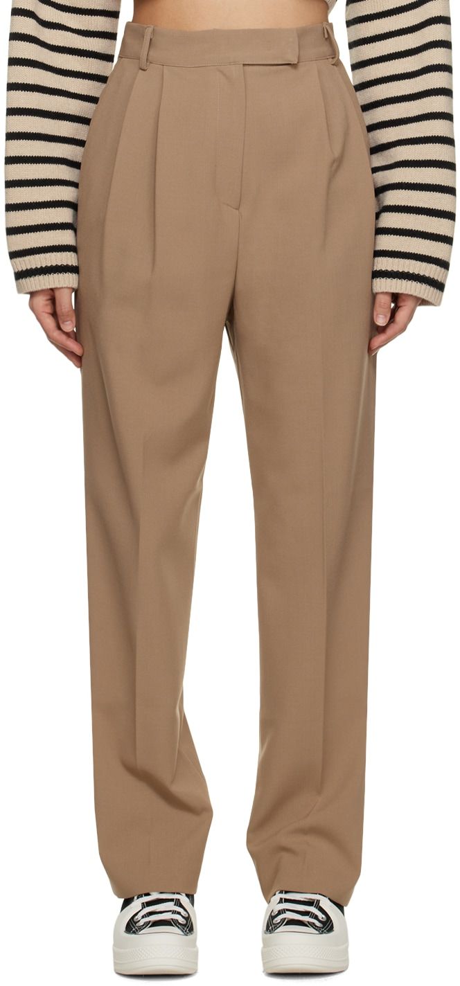 The Frankie Shop - Beige Bea Trousers | SSENSE