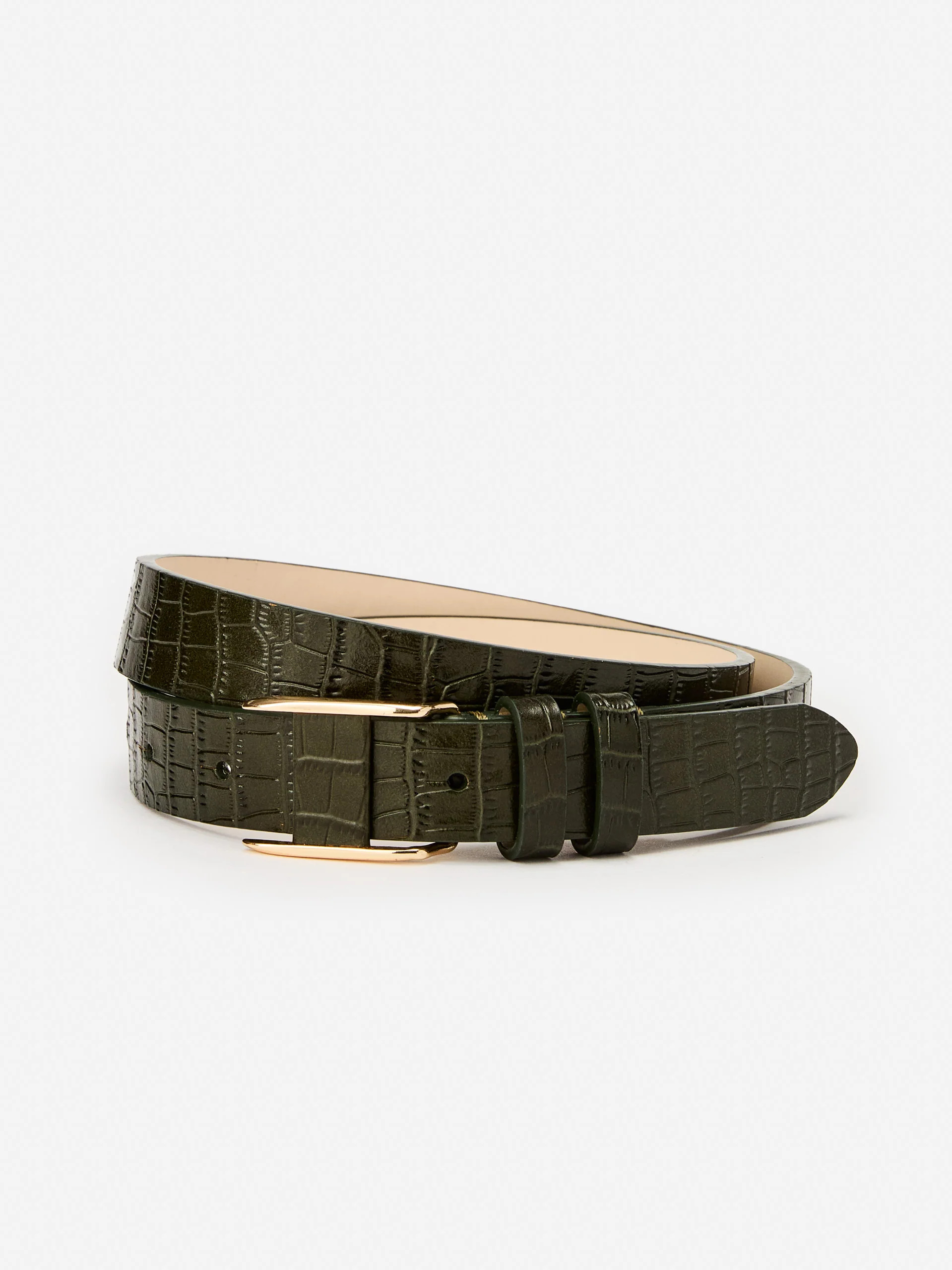 Allegra Leather Belt in Croc | J.McLaughlin