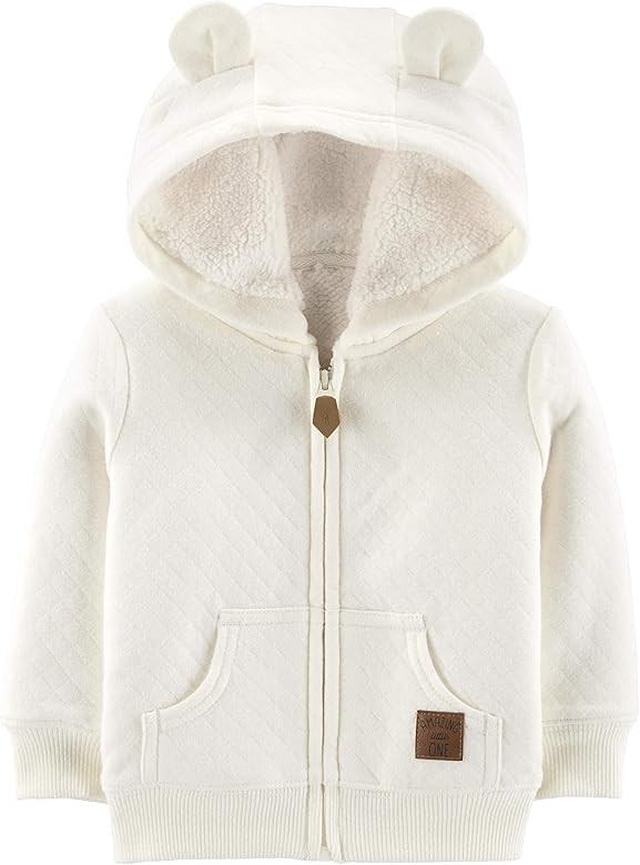 Simple Joys by Carter's Unisex Babies' Hooded Sweater Jacket with Sherpa Lining | Amazon (US)