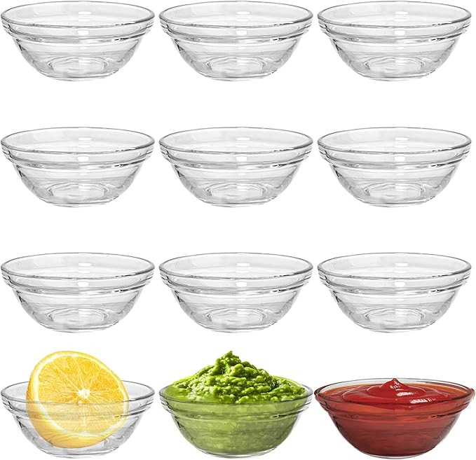 4oz Small Glass Bowl for Dips,12 Pack Mini Glass Prep Bowls,3.5in Pinch Bowls for Condiment,Spice... | Amazon (US)