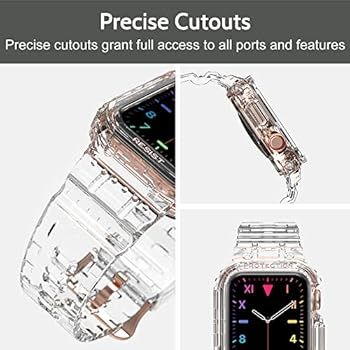 Amazon.com: Compatible for Apple Watch Clear Band 41mm 40mm 38mm with Case, amBand Women Cute Gir... | Amazon (US)