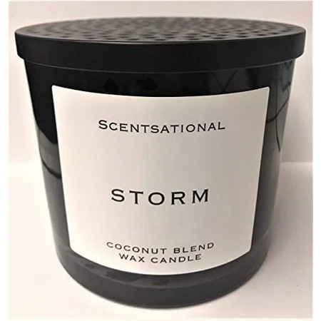 Natural Coconut Wax Blend Scented Candle Storm (All caps) XL Black Jar with Distressed Lid 26 Oz. | Walmart (US)