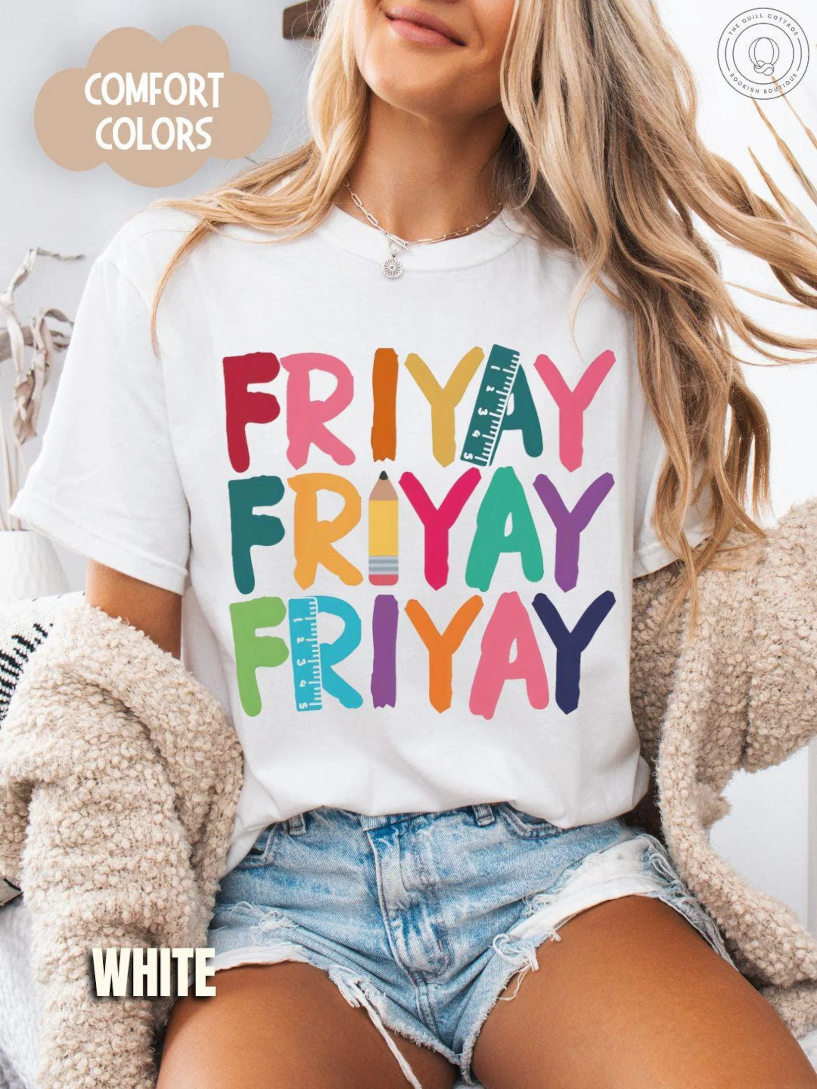 Happy Friyay Comfort Colors® Shirt, Funny Teacher Shirt, Friday T-shirt for Elementary Teachers ... | Etsy (US)