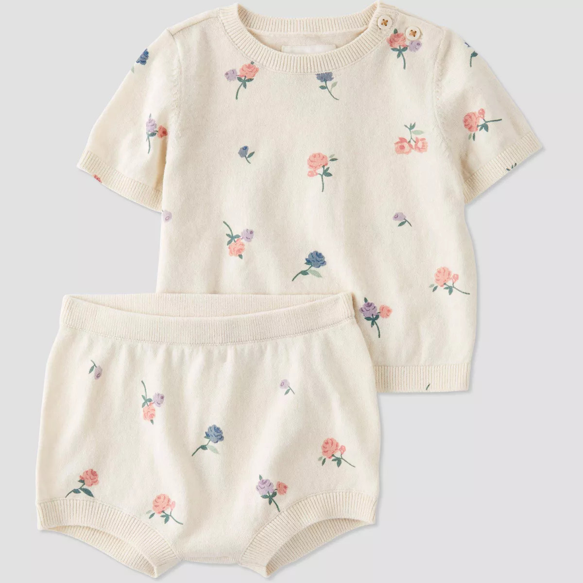 Little Planet by Carter's Organic Baby Girls' 2pc Knit Coordinate Set - Floral | Target