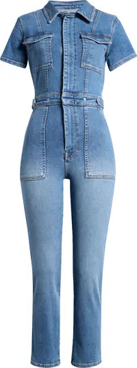 Good American Fit for Success Denim Utility Jumpsuit | Nordstrom | Nordstrom