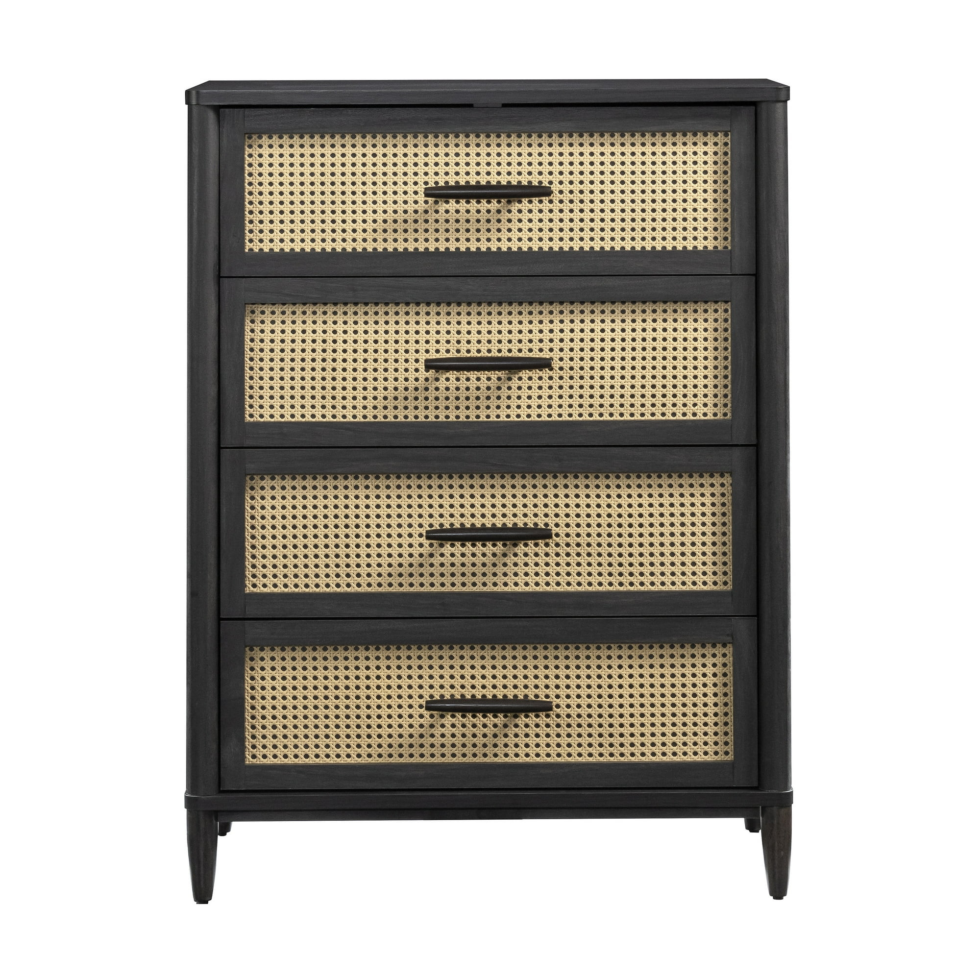 Better Homes & Gardens Springwood Caning 4-Drawer Dresser, Charcoal Finish | Walmart (US)