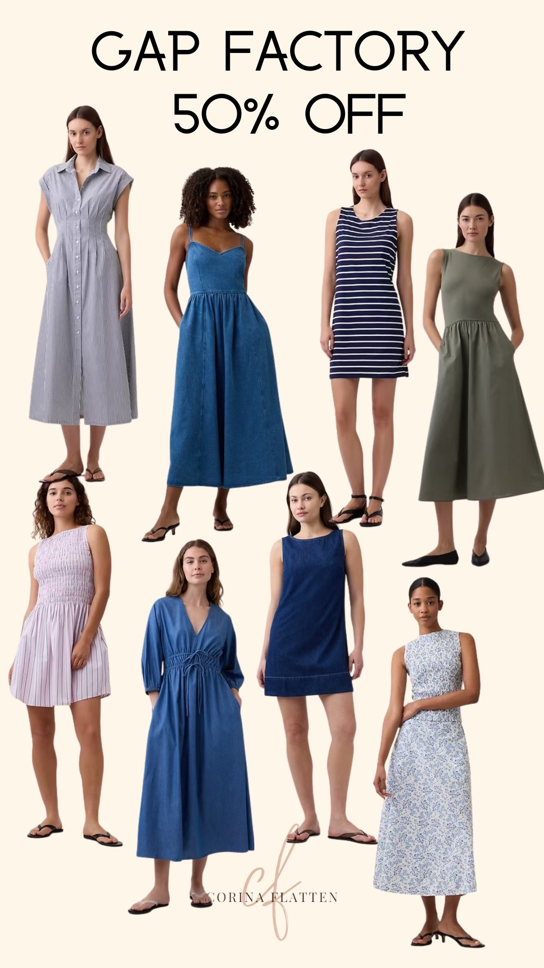 Don’t sleep on Gap Factory
Tons of classic staples for spring

Midi dress, denim dress, poplin dress, sleeveless, fitted, affordable, midlife, over 50

#LTKootd #LTKSaleAlert #LTKOver40
