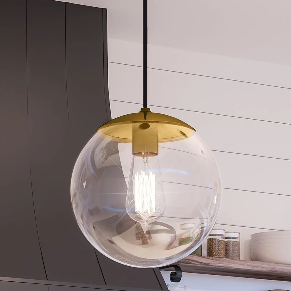 UHP4014 Minimalist Pendant 10.5''H x 10''W, Brushed Bronze Finish, Canton Collection | Urban Ambiance, Inc.