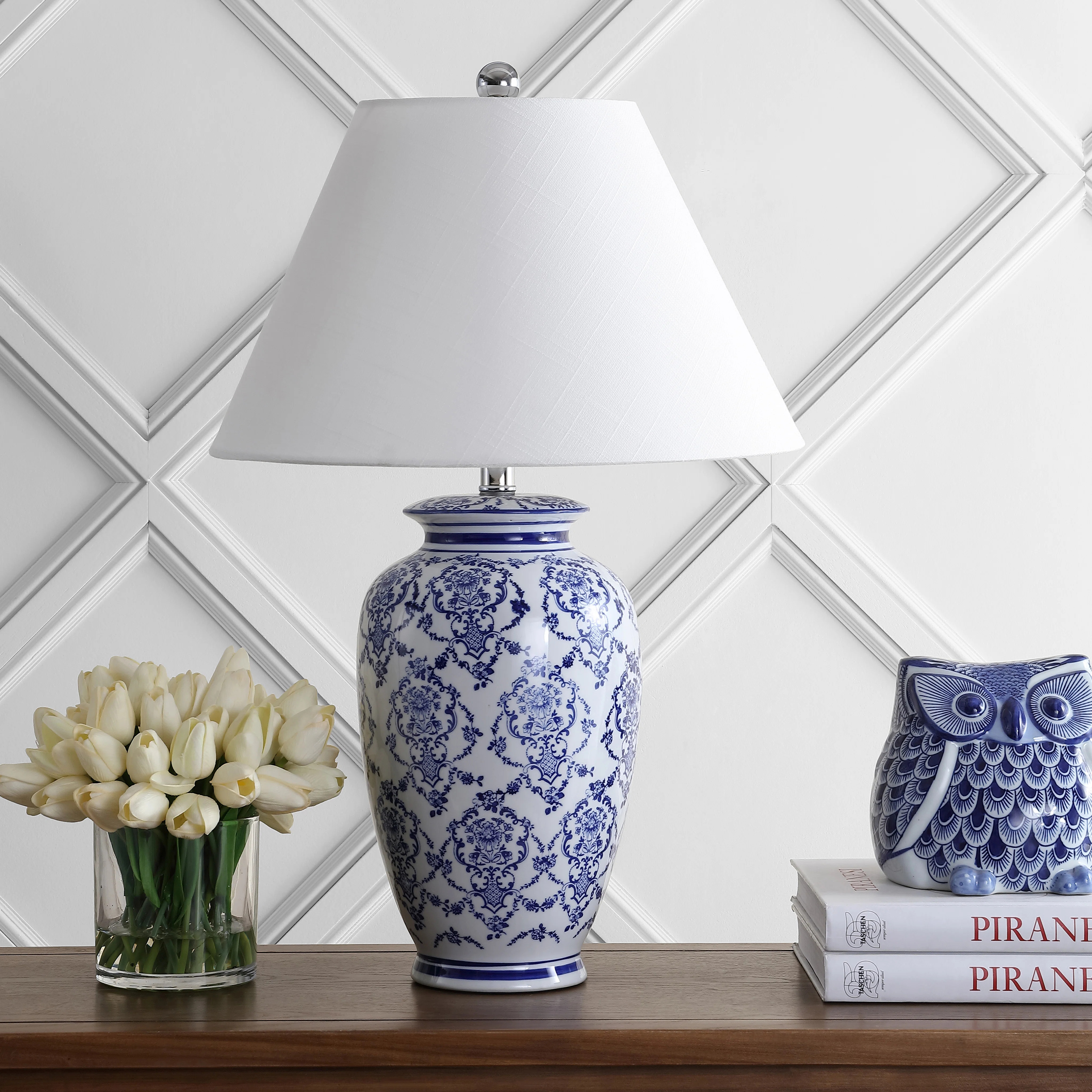 Klar 26.25" Chinoiserie Ceramic LED Table Lamp | Wayfair North America