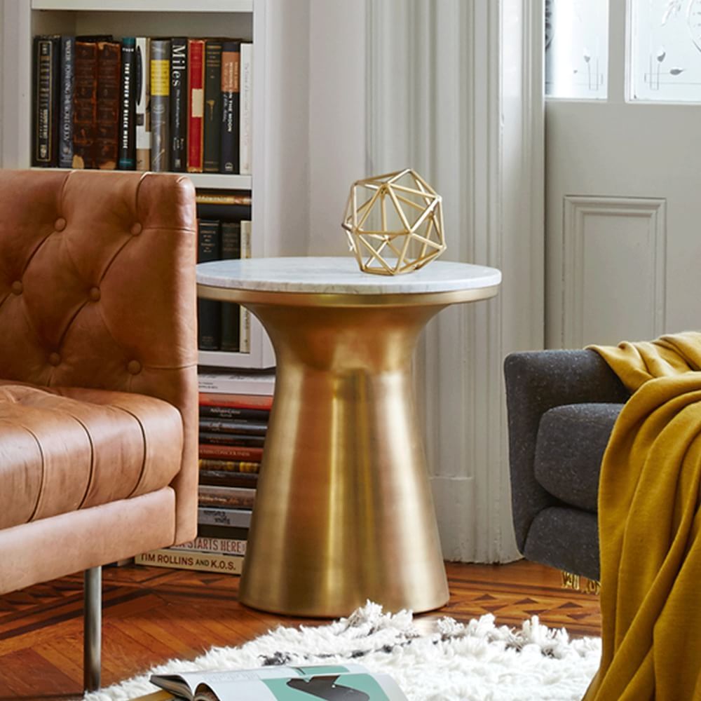 Marble Topped Pedestal Side Table (20&amp;quot;) | West Elm (US)