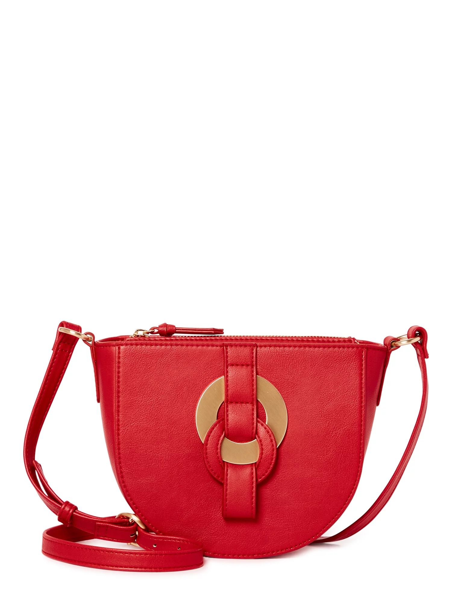 Time and Tru Women's Cecile Fashionable Ladies Crossbody Handbag Coral Amber | Walmart (US)