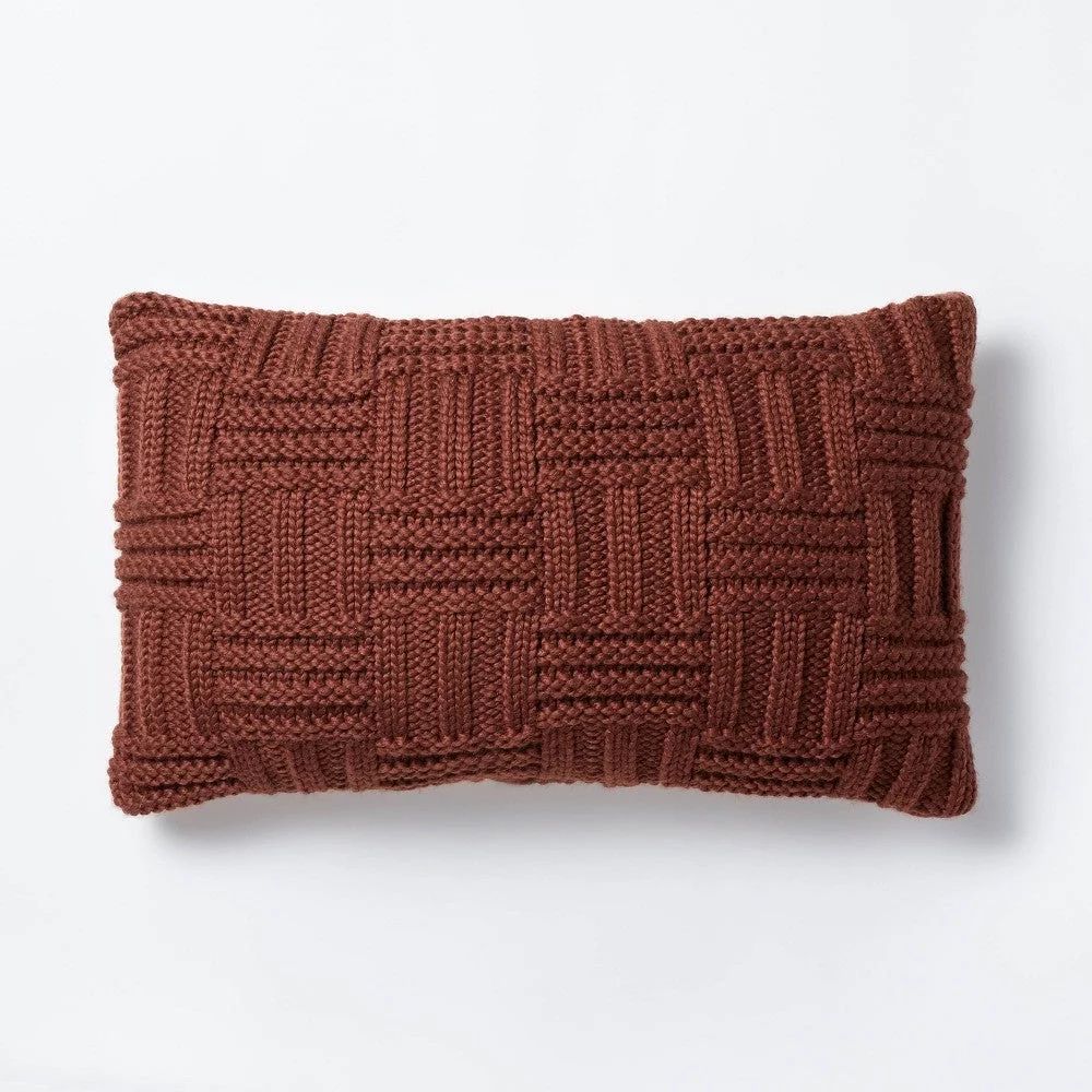 All New and Cheap Set of 2 - Toss Pillow Weave Knit Mahogany - Threshold designed with Studio McG... | Walmart (US)