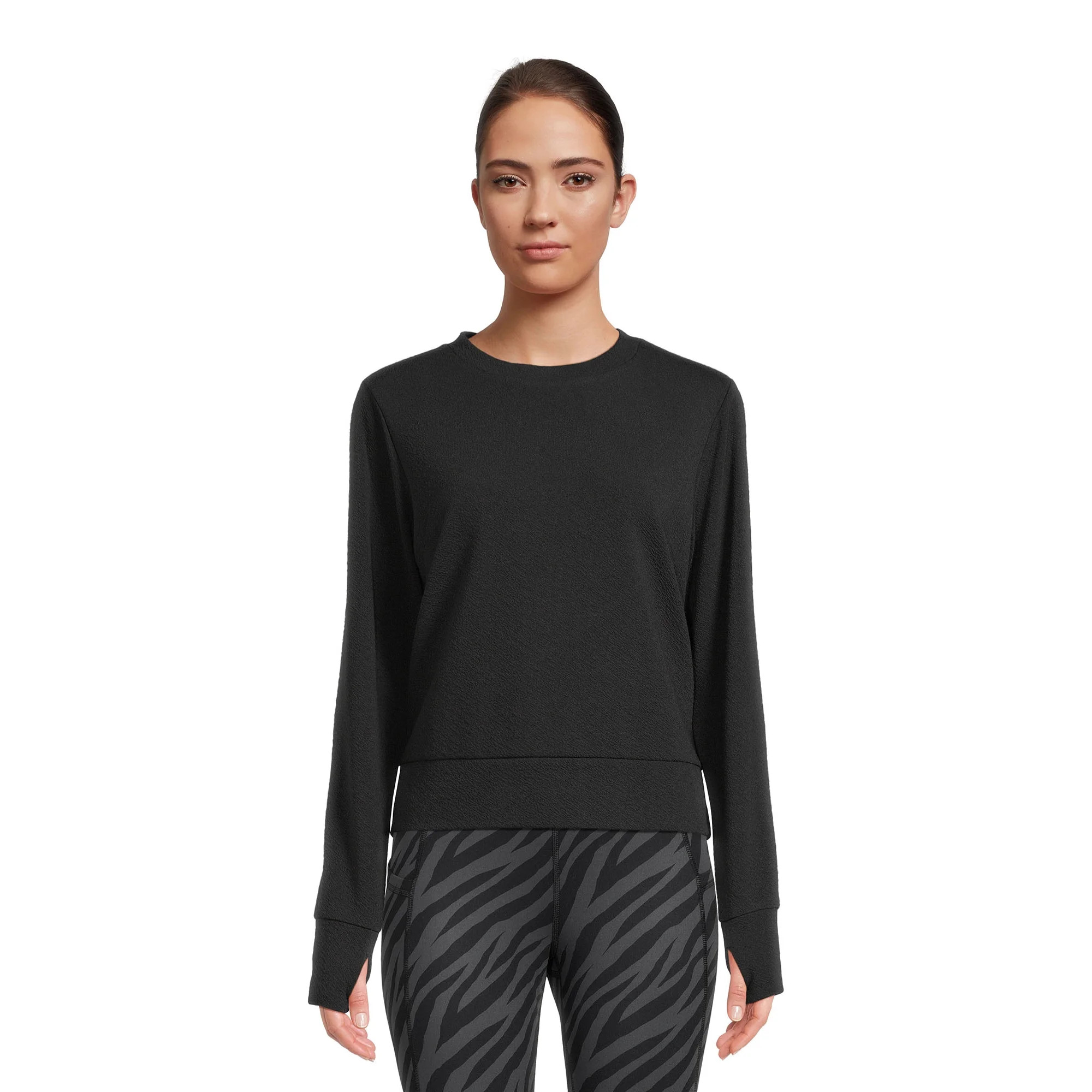 Avia Women's Textured Tee (T-Shirts) with Long Sleeves, Sizes XS-XXXL | Walmart (US)