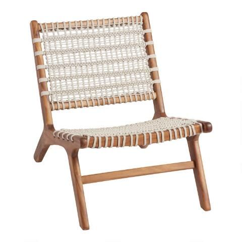 Crochet Woven Girona Outdoor Accent Chair Set of 2 | World Market